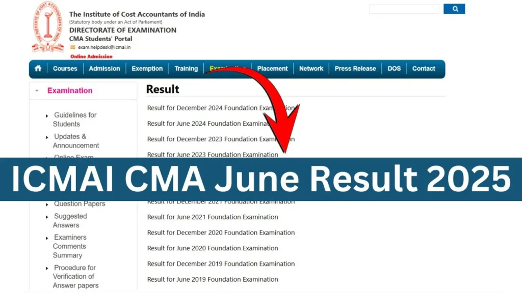 sarkari result icmai cma result